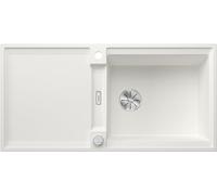 BLANCO ADIRA XL 6 S-F Fregadero de granito de color blanco de granito de SILGRANIT, tipo de montaje: empotrable, reversible, para armarios inferiores de 60 cm de ancho, lavabo grande, superficie fácil