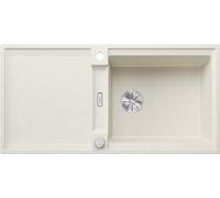 BLANCO ADIRA XL 6 S-F Fregadero de granito de color blanco suave de SILGRANIT, tipo de montaje: empotrable, reversible, para armarios inferiores de 60 cm de ancho, lavabo grande, superficie fácil de
