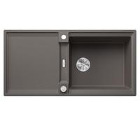Blanco Adira - Fregadero Silgranite, 100x50 cm, con control de desagüe y accesorios, InFino, gris volcán 527620