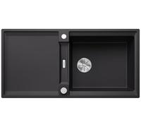 Blanco Adira - Fregadero Silgranite, 100x50 cm, con control de desagüe y accesorios, InFino, negro 527617