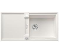 BLANCO ADIRA XL 6 S, SILGRANIT, color blanco, tipo de montaje: instalación desde arriba, reversible, con mando a distancia, con accesorios, armario bajo 60, gran lavabo, superficie fácil de limpiar