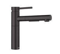 Blanco Alta II - Grifo de fregadero con ducha extraíble, negro mate 527553
