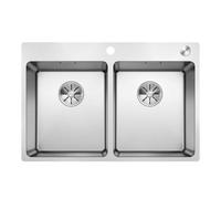Blanco Andano 340/340 - Fregadero, 75x50 cm, con control excéntrico PushControl, acero inoxidable 525248