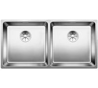 Blanco 522985 - ANDANO 400/400-IF 2 Cubetas Sobre Encimera/Enrasado 90cm Inox Brillo