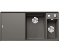 BLANCO AXIA III 6 S-F, SILGRANIT gris volcánico, tipo de montaje: empotrado, lavabo principal a la derecha, con tabla de cortar madera, armario bajo 60, gran cuenca, superficie fácil de limpiar