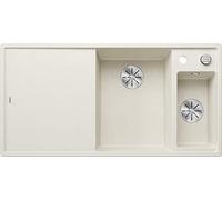 BLANCO AXIA III 6 S, SILGRANIT blanco suave, tipo de montaje: instalación desde arriba, lavabo principal a la derecha, con tabla de cortar madera, armario inferior de 60, tabla de cortar deslizante,
