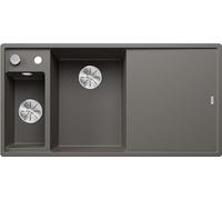 BLANCO AXIA III 6 S | Silgranito gris volcánico | Tipo de montaje: instalación desde arriba | Piscina principal izquierda | con tabla de cortar de madera | Armario inferior de 60 | Tabla de cortar