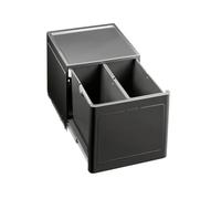 BLANCO Botton Pro 45/2 517467 Sistema manual de separación de residuos para la cocina, con 2 cubos de basura (de 13 l cada uno), para montaje en el suelo en mueble bajo de 45 cm
