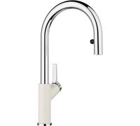 Blanco Carena S - Grifo de fregadero con ducha extraíble, blanco suave/cromo 526931