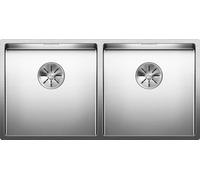 Blanco 521617 - Fregadero CLARON 400/400-IF 2 Cubetas Bajo Encimera/Enrasado Mueble de 90 Cm Inox