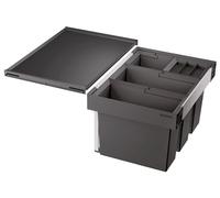 Blanco Clasificador de residuos Flexon II 42 l extraíble con separación negro-gris