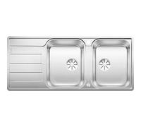 Blanco Classimo - Fregadero, 116x50 cm, con control de desagüe y accesorios, InFino, acero inoxidable cepillado 525332