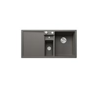 BLANCO COLLECTIS 6 S | SILGRANIT gris volcán | tipo de montaje: instalación desde arriba | lavabo principal a la derecha | con mando a distancia | con accesorios | armario bajo 60 | lavabo grande |