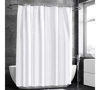 Blanco Cortina de Ducha Antimoho Tela Impermeable, Lavable a máquina, Cortina Baño con Ojales y Ganchos, Cortinas de Baño para Bañera o Ducha 110x220cm/(WxH)