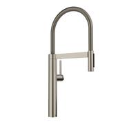 Blanco Culina S - Grifo de fregadero con brazo flexible y ducha, platino 527702