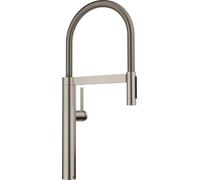 BLANCO CULINA-S II: Grifo de cocina de alta presión, acabado platino satinado, con ducha de manguera. Incluye 5 años de garantía