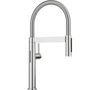 Blanco Culina S - Mezclador electrónico de fregadero con brazo flexible y rociador, alimentación de red, acero 527466