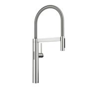 Blanco Culina S - Mezclador electrónico de fregadero con brazo flexible y rociador, alimentación de red, acero 527462