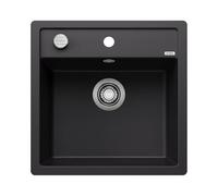 Blanco Fregadero DALAGO 5-F 1 cubeta sobre encimera mueble de 50 cm Negro