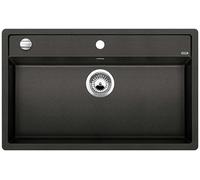 Blanco Dalago 8 - Fregadero de silgranite, 82x51 cm, con control de desagüe, negro 525877