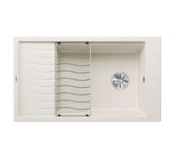 Blanco Elon XL 8 - Fregadero de silgranite, 86x50 cm, con accesorios, InFino, blanco suave 527072