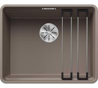 BLANCO ETAGON 500-F: Fregadero empotrable de SILGRANIT en color "tartufo", a partir de 60 cm, sin sistema de desagüe automático, con accesorios. Incluye 5 años de garantía