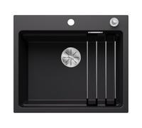 Blanco Fregadero de silgranite Etagon 6 60x51 cm con control de desagüe Negro 525889