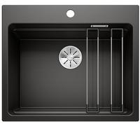 Blanco Etagon 6 - Fregadero de silgranite, 60x51 cm, con guías, negro 525890