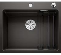 Blanco Etagon 6 - Fregadero de silgranite, 60x51 cm, con control de desagüe a con guías, negro 525889