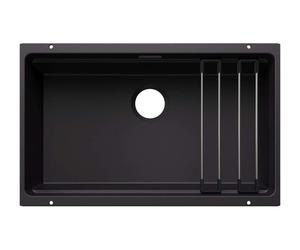 Blanco Etagon 700 - Fregadero Silgranite, 73x46 cm, con accesorios, negro 527762