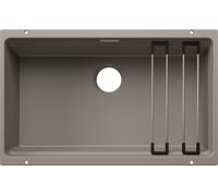 Blanco ETAGON 700-U - Fregadero 1 Cubeta Escalonada Bajo Encimera Mueble de 80 Cm Tartufo