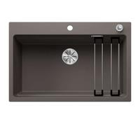 Blanco Etagon 8 - Fregadero de silgranite, 78x51 cm, con control de desagüe y accesorios, InFino, gris 527263