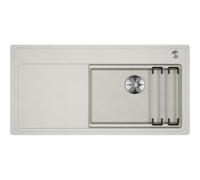 BLANCO ETAGON XL 6S-F Fregadero de granito de color blanco suave de SILGRANIT, tipo de montaje: empotrado, para armarios inferiores de 60 cm de ancho, con rieles ETAGON versátiles, 98,8 x 49,8 x 20,2