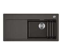 BLANCO ETAGON XL 6S-F Fregadero de granito de SILGRANIT café, tipo de montaje: empotrado, para armarios inferiores de 60 cm de ancho, con rieles ETAGON versátiles, 98,8 x 49,8 x 20,2 cm