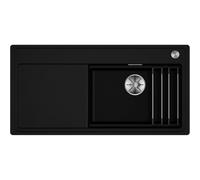 Blanco Etagon XL 6 S F - Fregadero de Silgranit, 99x50 cm, con guías, InFino, negro 528100