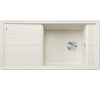 BLANCO FARON XL 6 S Fregadero de granito de color blanco suave, 100 x 50 x | [100 x 50 x 21,2 cm] | para armarios inferiores de 60 cm de ancho | fácil de limpiar | lavabo grande | reversible