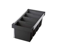 Blanco Clasificador de residuos Flexon II 73 l con compartimientos negro-gris