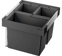 Blanco Cubo de basura extraíble empotrado Flexon II, 46 l, compartimientos separados