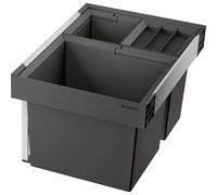 Blanco Cubo de basura extraíble empotrado Flexon II, 46 l, compartimientos separados