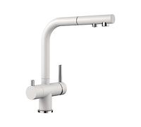 Blanco Grifo de cocina Fontas-S II – filtración 3 en 1, caño extraíble giratorio 360° blanco