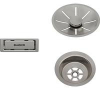 BLANCO Juego de desagüe y rebosadero para piscinas individuales | satin platinum