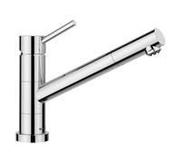 BLANCO KANO-F Vario Grifo de cocina en cromo de baja presión con manguera extraíble, montaje en ventana, cartucho de cerámica con alcachofa ajustable para un chorro fuerte