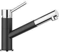 Blanco Kano S - Grifo de fregadero con caño extraíble, negro/cromo 527652
