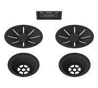 Blanco Juego de desagüe C-overflow para fregadero de dos senos BlackEdition negro mate 239979