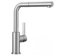 Blanco Grifo de cocina de pie Lanora-S salida extraíble, acero inoxidable cepillado 523123