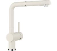 Blanco LINUS-S - Grifo Monomando Caño AltoGiratorio 140º Extraíble Blanco Suave