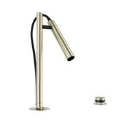 Blanco Luneoo S - Grifo electrónico para fregadero con brazo flexible y ducha, alimentación de red, dorado satinado 527974