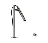 Blanco Luneoo S - Grifo electrónico para fregadero con brazo flexible y ducha, alimentación de red, platino 527976