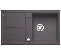 BLANCO METRA 5 S - Fregadero Rectangular de Granito para Armarios Bajos de 50 cm de Ancho - Con Escurridor Integrado - Acabado SILGRANIT - Gris - 518871