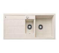 Blanco Metra 6 - Fregadero de silgranite, 100x50 cm, con control de desagüe y accesorios, blanco suave 527116